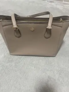 Tory Burch グレー レザー トートバッグ