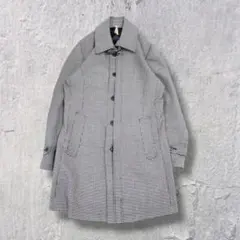 ESTACOT 千鳥格子 ニット切替 ロングコート L - メルカリ