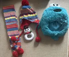 USJクッキーモンスター フードとマフラークリスマスオーナメントセット