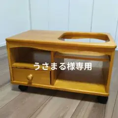 昭和レトロ 和風木製 キッチンワゴン キャスター付き 収納棚のサムネイル