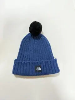 THE NORTH FACE 青 ポンポン付きニット帽
