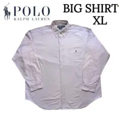 90s ラルフローレン BIG SHIRT オックスフォード XL 薄紫