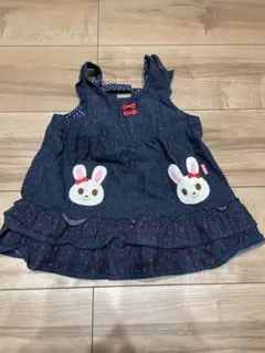 【MIKI HOUSE】ミキハウス　デニムジャンパースカート　トップス　セット