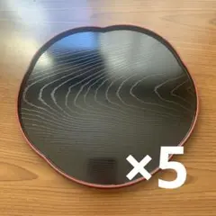 木目調の花型トレー