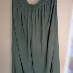 オリーブグリーン ワイドパンツ ゴムウエスト