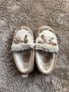 conocoベージュファーリボンシューズ 14cm