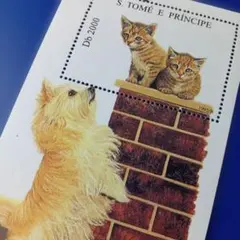 9729 外国切手 サントメ・プリンシペ 1995年 犬と猫 小型シート