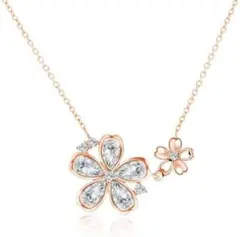 ゴールド ネックレス k18 18金 シルバー925 レディース 花　桜　サクラ