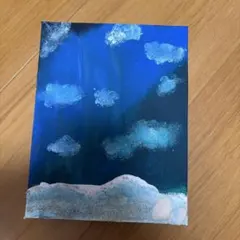 手描きアートパネル 海と貝殻