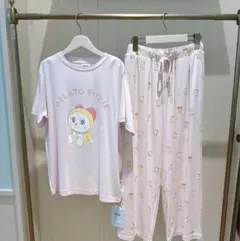 【新品】ジェラートピケ ドラミちゃん　ワンポイントTシャツ&ロングパンツセット