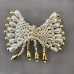 パール・ゴールド系バレッタ