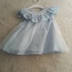 水色 フリル付きチュニック 110