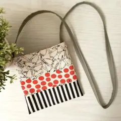 ペンギンさんと赤ドット②♡キッズポシェット♡ハンドメイド