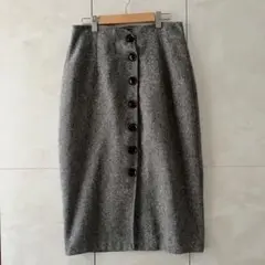 PLUSBEAUTY グレー　ボタン　タイトスカート