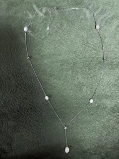 淡水パール シルバー925 silver ロングネックレス アジャスタ- 刻印