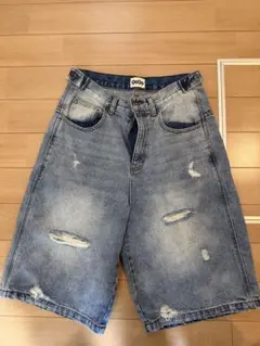 9090ダメージデニムショートパンツ Lサイズ