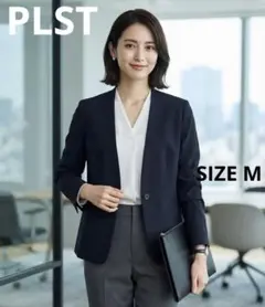 PLST プラステ カラーレスジャケット M ブラック オックス ノーカラーのサムネイル