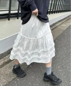 定価2.42万✨ドゥーズィエムクラス コットンドラマチックギャザースカート 黒 定価2.42万 ドゥーズィエムクラス コットンドラマチックギャザー