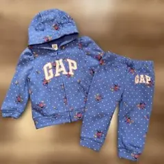 baby GAP(80) 花柄とドットのパーカーセットアップ(耳付き)