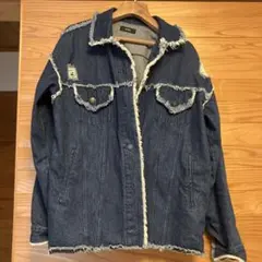 フリンジデニムジャケット ダークブルー　EMODA