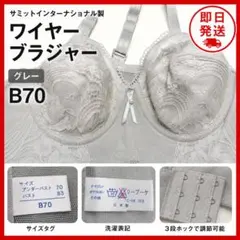 サミットリリーブーケ ワイヤーブラジャー 補正B70 グレー 脇高 3段ホックのサムネイル