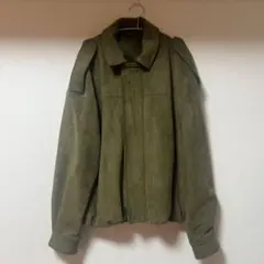 オリーブグリーン スエード風ジャケット