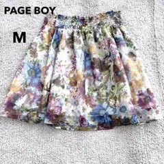 ページボーイ　フレアスカート　マルチカラー【M】花柄　ミニスカート　ウエストゴムのサムネイル