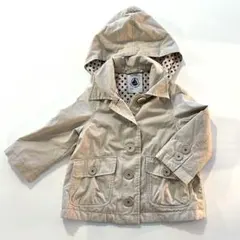 プチバトー　94cm フード付きコート ベージュ