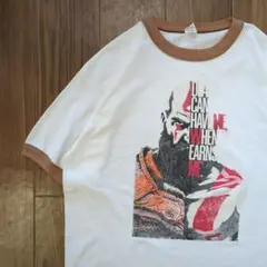 00年代 ゴッド・オブ・ウォー ゲーム リンガーTシャツ 海外 ホワイトブラウン