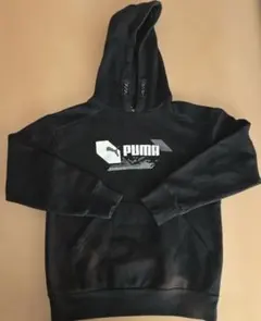 PUMA ブラック フード付きパーカー 150　裏起毛　訳あり