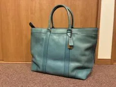 COACH コーチ レザー トート ウィークエンドバック ブルー 70487