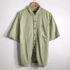 【夏物セール】トミーバハマ 高級シルク混 半袖シャツ ピスタチオ L とろみ