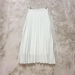 GU♡ロング丈 シアープリーツスカート アイスグレー S