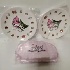 【モスバーガー】マイメロディ＆クロミ プレートとポーチセット
