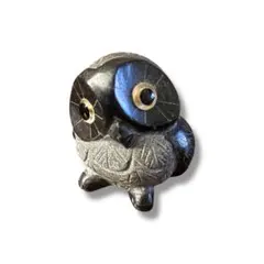 中古品　フクロウ　ふくろう　置物　石像　十勝石　幸福