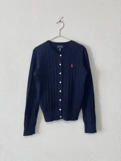 ラルフローレン ミニケーブルカーディガン ネイビー レディースXS キッズL相当