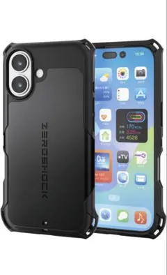 iPhone 17ケース エレコム ワイヤレス充電対応 [フィルム付き]ブラック