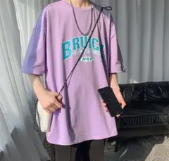 プリント 半袖 Tシャツ カットソー ユニセックス M パープル 新品未使用