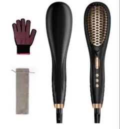 ヘアアイロン ストレートブラシ マイナスイオン機能搭載 ヒートブラシ