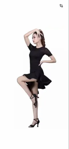 社交ダンス レッスンウェア ブラック フリンジ ワンピース ラテン