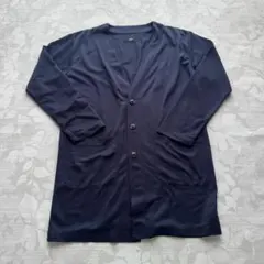 【美品】AZUL by moussy ロングカーディガン ネイビー Mサイズのサムネイル
