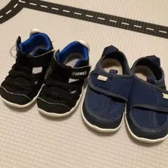 イフミー　サンダル　ベビーシューズ　 黒とネイビーのベビーサンダル　2足セット