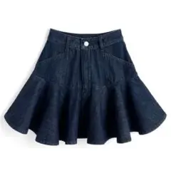 インパン裏地付きデニムフレアミニスカート ［cu549］