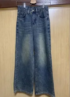 SHAGGIE ラインストーン付き デニム ワイドパンツのサムネイル