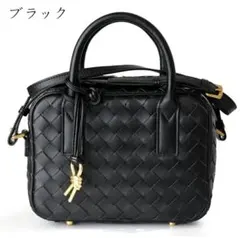 【極美品】編み込み3wayショルダーバッグ ハンドバッグ ブラック