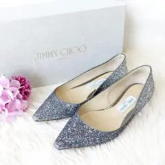✨美品✨ジミーチュウ サムシングブルー グリッター フラットシューズ