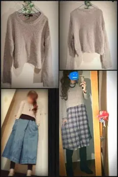 MERCURYDUOグレーショート丈ニットF