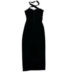 ベロアロングワンピ 黒 美品