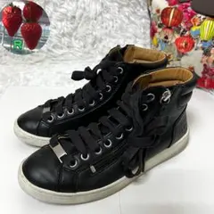 アグ✨UGG ハイカットレザースニーカー オリーブ 黒 23cm olive