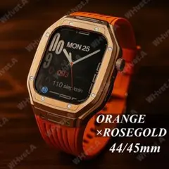アップルウォッチ カバー ラバーカスタム オレンジ ローズゴールド